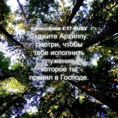 Picture 04 - Колоссянам 4:17 RUSV - Скажите Архиппу: смотри, - Bible Verse Picture