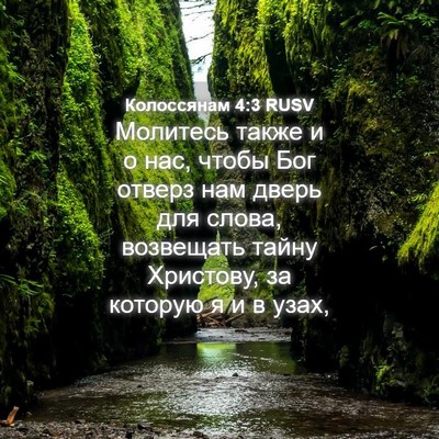 Picture 04 - Колоссянам 4:3 RUSV - Молитесь также и о нас, - Bible Verse Picture