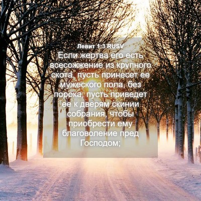 Picture 04 - Левит 1:3 RUSV - Если жертва его есть - Bible Verse Picture