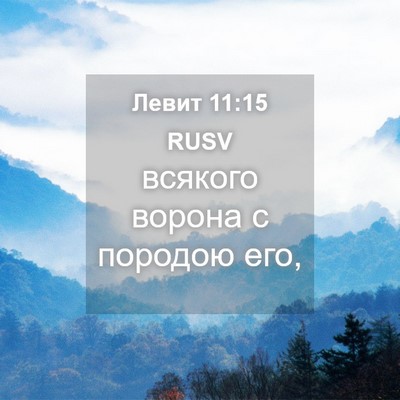 Picture 04 - Левит 11:15 RUSV - всякого ворона с породою - Bible Verse Picture