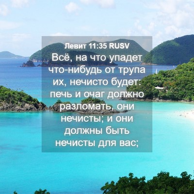 Picture 04 - Левит 11:35 RUSV - Всё, на что упадет - Bible Verse Picture