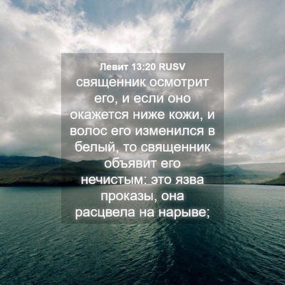 Picture 04 - Левит 13:20 RUSV - священник осмотрит его, и - Bible Verse Picture