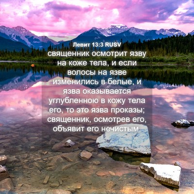 Picture 04 - Левит 13:3 RUSV - священник осмотрит язву на - Bible Verse Picture