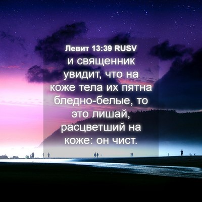 Picture 04 - Левит 13:39 RUSV - и священник увидит, что на - Bible Verse Picture