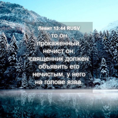 Picture 04 - Левит 13:44 RUSV - то он прокаженный, нечист - Bible Verse Picture