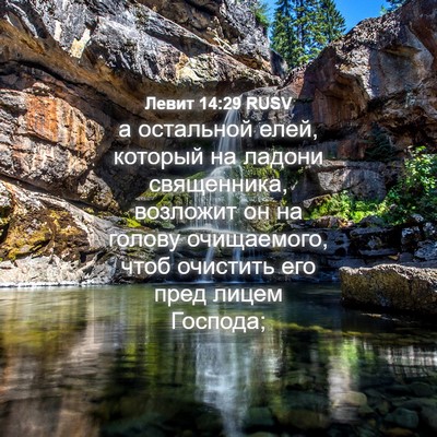 Picture 04 - Левит 14:29 RUSV - а остальной елей, который - Bible Verse Picture