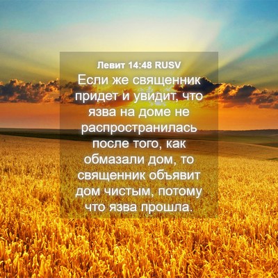 Picture 04 - Левит 14:48 RUSV - Если же священник придет и - Bible Verse Picture