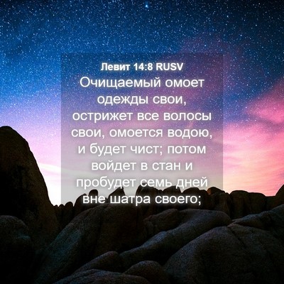 Picture 04 - Левит 14:8 RUSV - Очищаемый омоет одежды - Bible Verse Picture