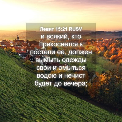 Picture 04 - Левит 15:21 RUSV - и всякий, кто прикоснется к - Bible Verse Picture