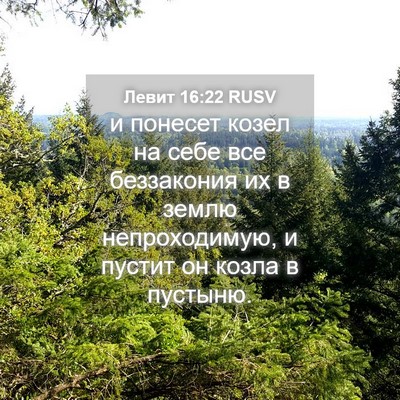 Picture 04 - Левит 16:22 RUSV - и понесет козел на себе все - Bible Verse Picture
