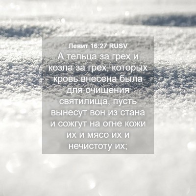 Picture 04 - Левит 16:27 RUSV - А тельца за грех и козла за - Bible Verse Picture