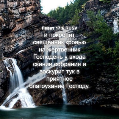 Picture 04 - Левит 17:6 RUSV - и покропит священник - Bible Verse Picture