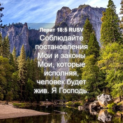 Picture 04 - Левит 18:5 RUSV - Соблюдайте постановления - Bible Verse Picture