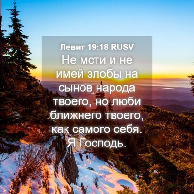 Picture 04 - Левит 19:18 RUSV - Не мсти и не имей злобы на - Bible Verse Picture