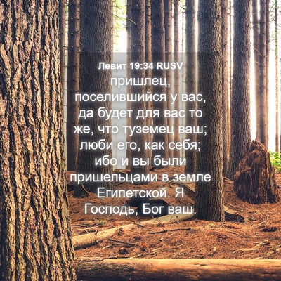 Picture 04 - Левит 19:34 RUSV - пришлец, поселившийся у - Bible Verse Picture
