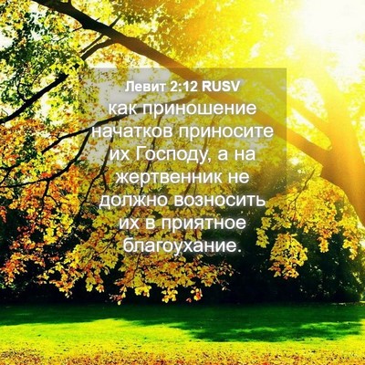 Picture 04 - Левит 2:12 RUSV - как приношение начатков - Bible Verse Picture