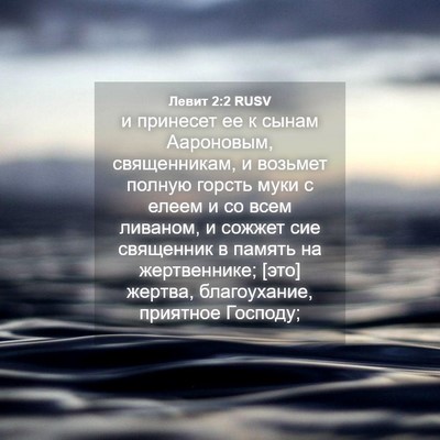 Picture 04 - Левит 2:2 RUSV - и принесет ее к сынам - Bible Verse Picture