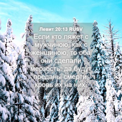 Picture 04 - Левит 20:13 RUSV - Если кто ляжет с мужчиною, - Bible Verse Picture