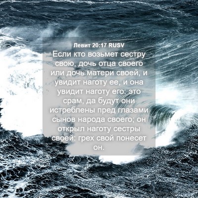 Picture 04 - Левит 20:17 RUSV - Если кто возьмет сестру - Bible Verse Picture