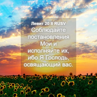 Picture 04 - Левит 20:8 RUSV - Соблюдайте постановления - Bible Verse Picture