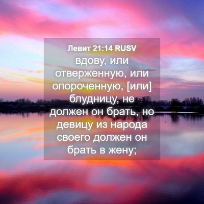 Picture 04 - Левит 21:14 RUSV - вдову, или отверженную, или - Bible Verse Picture