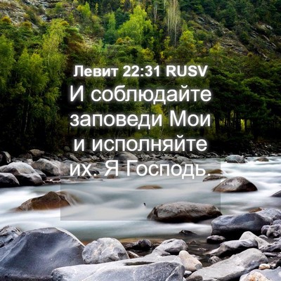 Picture 04 - Левит 22:31 RUSV - И соблюдайте заповеди Мои - Bible Verse Picture