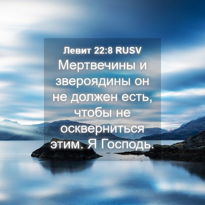 Picture 04 - Левит 22:8 RUSV - Мертвечины и звероядины он - Bible Verse Picture