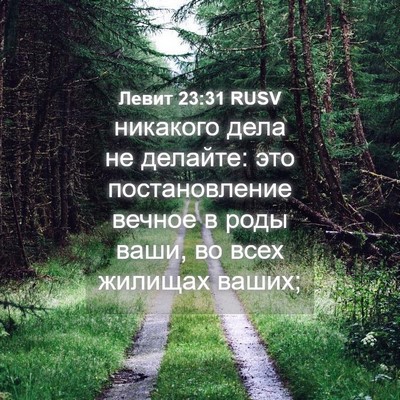 Picture 04 - Левит 23:31 RUSV - никакого дела не делайте: - Bible Verse Picture