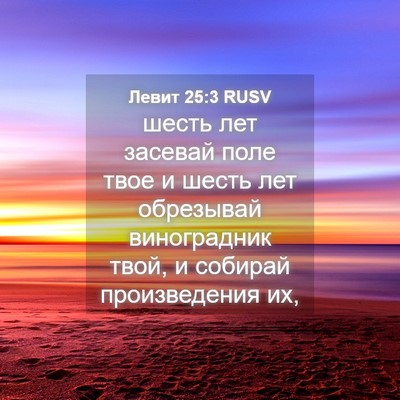 Picture 04 - Левит 25:3 RUSV - шесть лет засевай поле - Bible Verse Picture
