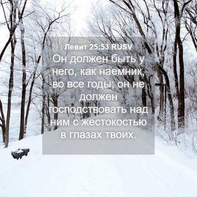 Picture 04 - Левит 25:53 RUSV - Он должен быть у него, как - Bible Verse Picture