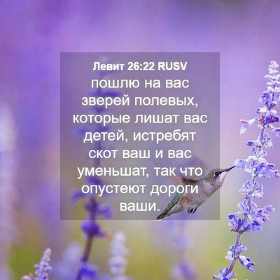 Picture 04 - Левит 26:22 RUSV - пошлю на вас зверей - Bible Verse Picture