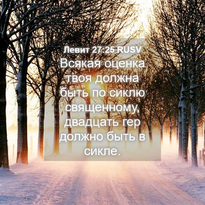 Picture 04 - Левит 27:25 RUSV - Всякая оценка твоя должна - Bible Verse Picture