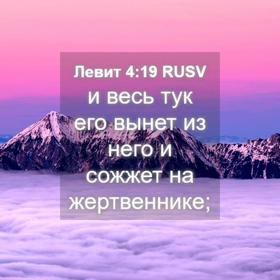 Picture 04 - Левит 4:19 RUSV - и весь тук его вынет из - Bible Verse Picture