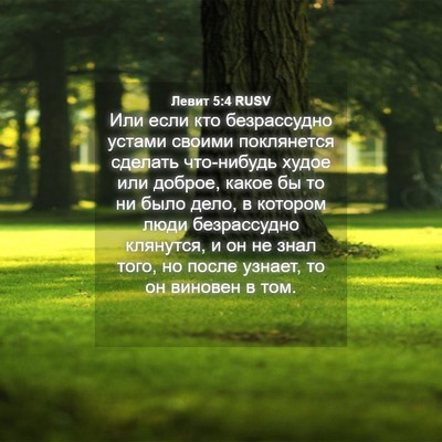 Picture 04 - Левит 5:4 RUSV - Или если кто безрассудно - Bible Verse Picture
