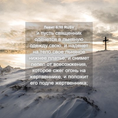 Picture 04 - Левит 6:10 RUSV - и пусть священник оденется - Bible Verse Picture