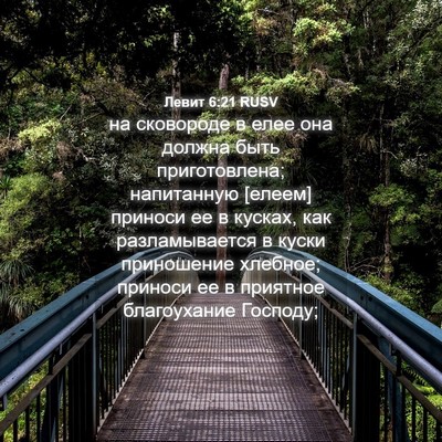 Picture 04 - Левит 6:21 RUSV - на сковороде в елее она - Bible Verse Picture