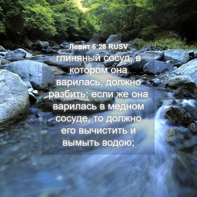 Picture 04 - Левит 6:28 RUSV - глиняный сосуд, в котором - Bible Verse Picture