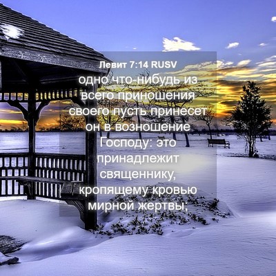 Picture 04 - Левит 7:14 RUSV - одно что-нибудь из всего - Bible Verse Picture
