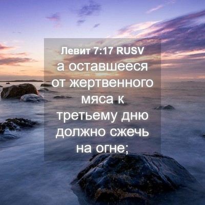 Picture 04 - Левит 7:17 RUSV - а оставшееся от - Bible Verse Picture