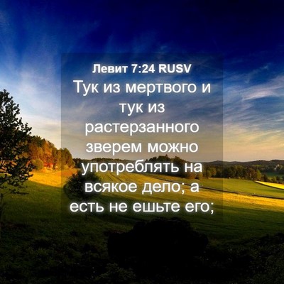 Picture 04 - Левит 7:24 RUSV - Тук из мертвого и тук из - Bible Verse Picture