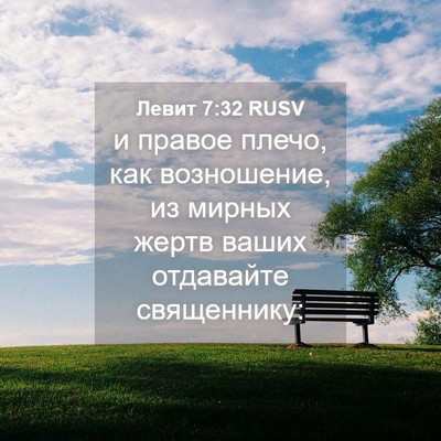 Picture 04 - Левит 7:32 RUSV - и правое плечо, как - Bible Verse Picture