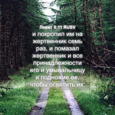 Picture 04 - Левит 8:11 RUSV - и покропил им на - Bible Verse Picture