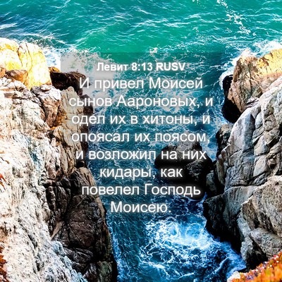 Picture 04 - Левит 8:13 RUSV - И привел Моисей сынов - Bible Verse Picture