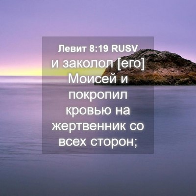 Picture 04 - Левит 8:19 RUSV - и заколол [его] Моисей и - Bible Verse Picture