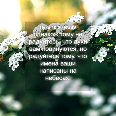 Picture 04 - Луки 10:20 RUSV - однакож тому не радуйтесь, - Bible Verse Picture