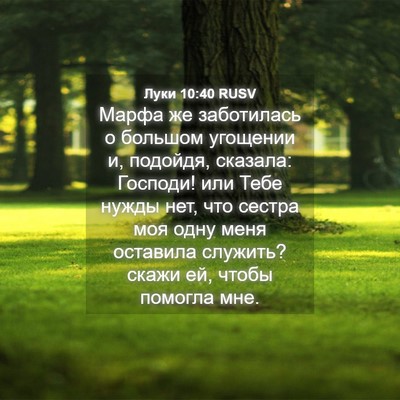 Picture 04 - Луки 10:40 RUSV - Марфа же заботилась о - Bible Verse Picture