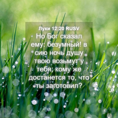 Picture 04 - Луки 12:20 RUSV - Но Бог сказал ему: - Bible Verse Picture
