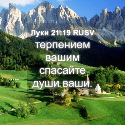 Picture 04 - Луки 21:19 RUSV - терпением вашим спасайте - Bible Verse Picture