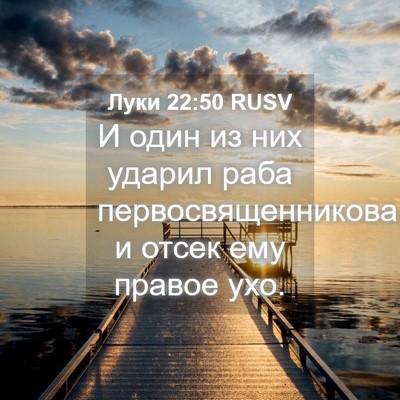 Picture 04 - Луки 22:50 RUSV - И один из них ударил раба - Bible Verse Picture