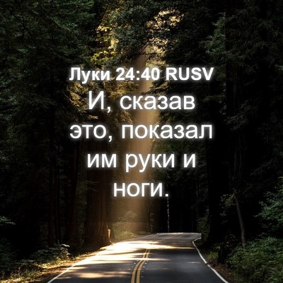 Picture 04 - Луки 24:40 RUSV - И, сказав это, показал им - Bible Verse Picture